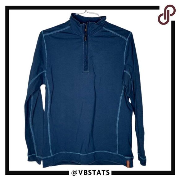 Tommy Bahama Deep Pacific Blue LS Quarter Zip Lightweight Jacket in Size Medium - Picture 1 of 6